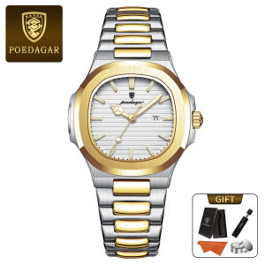 POEDAGAR Genuine Ladies Watch Stainless Steel Strap Luminous Calendar Waterproof 789