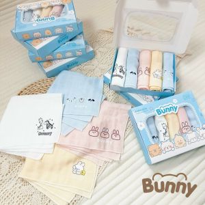 Set 5 khăn sữa sợi tre lụa Bamboo KidsWorld Bunny siêu mềm mịn rửa mặt tắm cho bé sơ sinh size 30x30cm