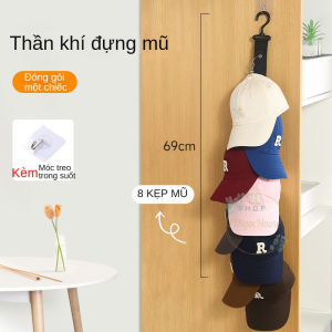 Móc Treo Mũ Nón Bằng Thép Không Gỉ Với 8 Kẹp - Giá Treo Mũ Cho Gia Đình Và Tủ Quần Áo