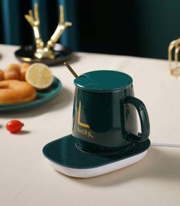 ( ส่งฟรี ใช้ร่วมกับคูปอง) เครื่องอุ่นแก้ว พร้อมชุดแก้ว ที่อุ่นแก้ว ชากาแฟ ถาดอุ่นเครื่องดื่มรักษาอุณหภูมิที่ 55 องศา