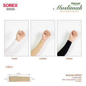 SOREX MS102 -  MANSET TANGAN MUSLIMAH TANPA JEMPOL BAHAN NILON