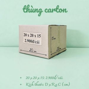 Kích thước 20x20x15 cm Combo 50 hộp carton đóng gói hàng hóa