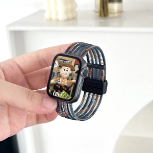 Nylon Strap For Apple Watch Band S10/11 42/46MM 7 8 9 41 45mm 6 5 4 40 44 Loop For iWatch Hollow Out Bracelet 42mm Ultra 49mm