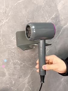 SXH Wall-mounted hair dryer holder for hotels no drilling required specifically for hotels and guesthouses anti-theft and anti-loss hair dryer stand
