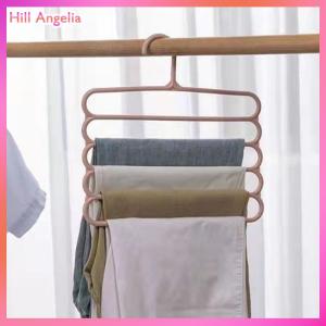 [Hill Angelia] Clothes Hangers Trousers Hangers Holders Closet Storage Organizers 5 Layers Pants Towel Scarfs Racks Storage Organization