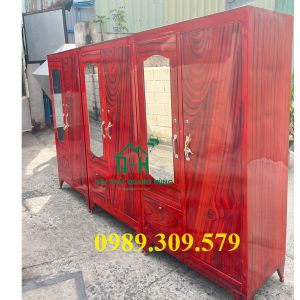 TỦ SẮT 2 CÁNH MÀU GIẢ GỖ GIÁ RẺ TẠI XƯỞNG GIAO NHANH HCM