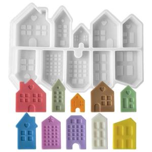 House Silicone Molds for Making Soap Home Decoration 10 Cavities Cabin Silicone Molds for Epoxy Resin