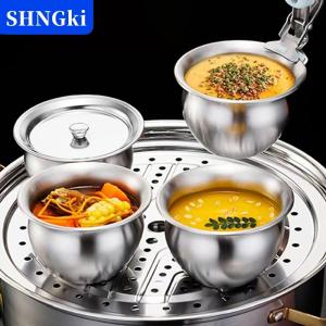 SHNGki Thép không gỉ hấp trứng Bát Ramen Gạo trái cây salad hầm bát với nắp súp chén thực phẩm container Nhà Bếp Bộ đồ ăn Nguồn cung cấp
