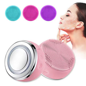 Face Cleaning Brush Natural Spa Ultrasonic Face Scrubber Massager Sonic Vibrating Facial Cleansing Brush Mini Electric