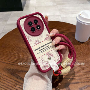 New Casing Honor X9c 5G Huawei Pura 70 Pro Ultra P60 Mate 50 Pro Ins Cute Cartoon Fashion Sketch Line Flower Silicone Lens Protection Phone Case with Lanyard 2024