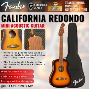 Fender California Redondo 3/4 36inch Mini Steel Strings Acoustic Guitar w/Bag Sunburst