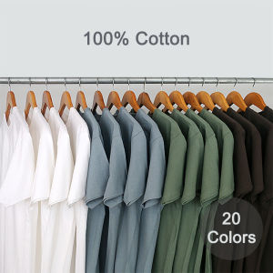 Summer T-Shirts Men Women 100% Cotton Short Tees Plain Solid Male Female Basic Tshirts O-Neck Slim Fit Tee shirt Young Boy Girl