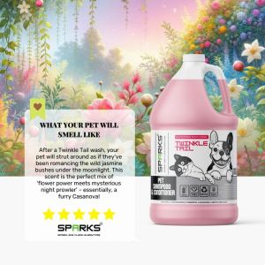 Sparks TWINKLE TAIL Aloe-Infused Pet Shampoo & Conditioner Free Pump - Naturally Nourishing Formula