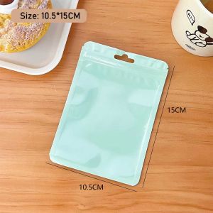 Flat Clear Food Storage Bags Macaron Color Ziplock Plastic Bags Reusable Smell Proof Bags INS Style Foil Pouch Bags for Packaging Party Favor Food Storage