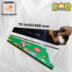 Gergaji Viper Tajam 18 Inchi Gagang Kayu dilapisi Karet Tangan Tidak Licin