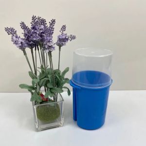 1 Pc Round Plastic Spoon and Fork Holder With Cover/Lagayan ng Kutsara/Cutlery/Plastic Spoon Simple Holder