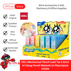 DELI Isi Ulang Pensil Mekanik 0.5 Mechanic Mechanical Pencil Lead Refill Tip 0.5mm isi 20pcs E7005