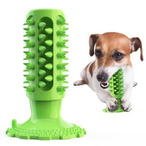 Dog Chew Toy with Suction Cup Squeaky Toothbrush Molar StickSupplies