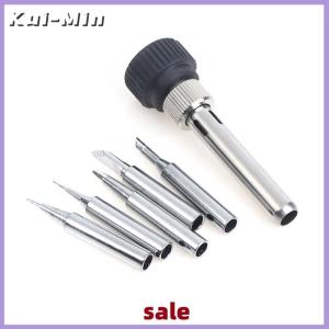 Kui-Min For ESD 852D 936 937D 898D 907 HAKKO Iron Tip Cannula Casing And 5 X Solder Iron Tips Soldering Station Iron Handle Adapter