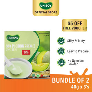 Bundle 2 UNISOY Soy Pudding Melon Premix (3 sachet/box)