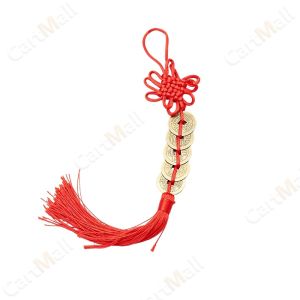 Chinese Knot Door Hanging Ornament Chinese Style Hanging Pendant with Metal Coins for Home Door Car