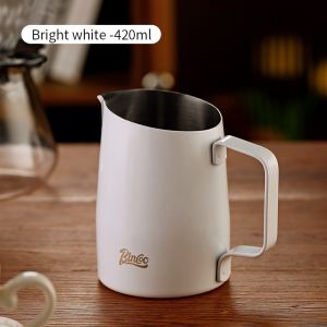 BINCOO Coffee Latte Cup Espresso Milk Jar Stainless Steel Small Latte Art Cup Professional 420ML