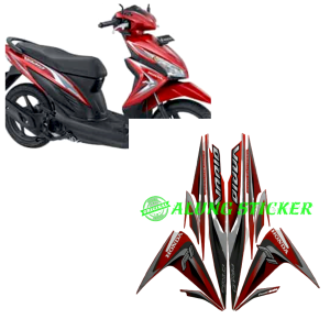 STIKER STRIPING LIS LES BODY MOTOR VARIO CW 110 FI 2014 MERAH STANDAR FULL SET
