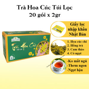 Trà Hoa Cúc Túi Lọc Tân Cương Xanh 40gr - Trà Túi Lọc Giảm Stress Thanh Lọc Cơ Thể