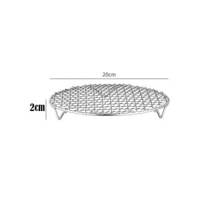 CHLOCH Stackable Air Fryer Rack with Foot Round BBQ Net Portable Stainless Steel Cooling Rack Home Kitchen Oven Steamer Cooker