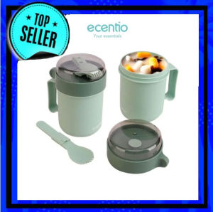 (Free Bubblewrap) Mangkuk sup Cangkir sup Gelas Anti Tumpah Panci sup Portable Free Sendok 500ml BPA Free Ecentio