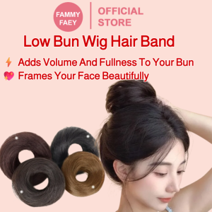 【FAMMY FAEY】Low-Tied Bun Wig Headband Hair Bun Hair Bag Real Hair Fluffy Bun Artifact Wig Bun Flower Bud Head低扎丸子头假发发圈