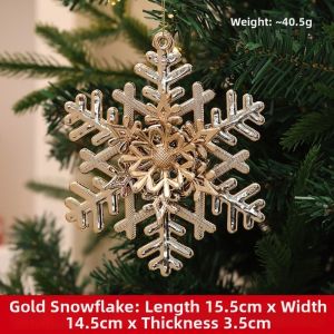 MINIAT Electroplated Christmas Tree Pendant Plastic Gold Snowman Hanging Ornaments Bells Deer Snowflakes Xmas Tree Ornament Home Decor