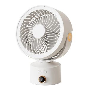 ZUZG 4000mAh Portable Electric Fan USB Rechargeable 3 Gear Wireless Desktop Circulator Cooling Fan Oscillating Fan for Bedroom Office