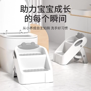 Kids Step Stool Foldable Anti Slip 2 Step Stool for Bathroom Toilet Potty Training Toddler Stepping Stool Easy to Carry