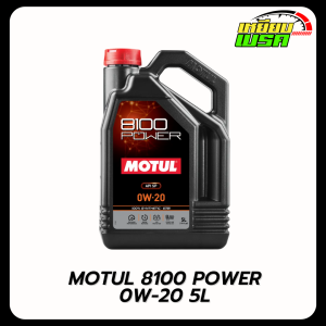 MOTUL น้ำมันเครื่องสังเคราะห์แท้ 100% สูตรเอสเตอร์ Motul 8100 POWER 0W20 SN PLUS 5L +กรองทักแชท