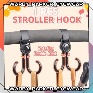(1 PCS) Rotatable Baby Stroller Hook Strap S Hooks Baby Carrier Car Double Hooks Multifunctional Shopping Trolley Hook
