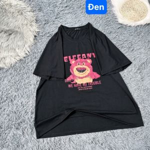 Áo phông bigsize nữ tay ngắn chất vải cotton in hình chú gấu dễ thương dành cho nàng chuppy từ 58-100kg A58