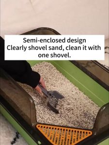 Cat Litter Box Kitten Litter Box Cat Toilet Large Capacity Cat Litter Pan With Strainer And Scoop
