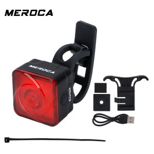 MEROCA N20B Bicycle Rear light LED USB Rechargeable Waterproof Smart Brake Taillight 6 Modes Bike Tail Lights Cycling Warning Lamp