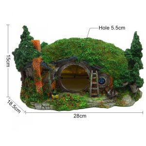 House Shelter Aquarium Decoration Rockery Lascaping Ornament Artificial Reptile Fish Shrimp Hiding Rock Cave Decor For Fish Tank