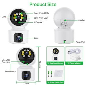 【Free 5G SIM Card】V380 Pro 8MP Dual Lens WiFi/SIM 5G  CCTV Camera two-way audio night vision Motion Detection