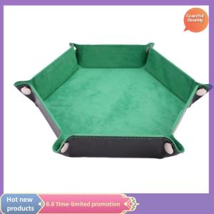 Graceful Foldable Tray Box PU Leather Folding Hexagon Coin Square Tray Game