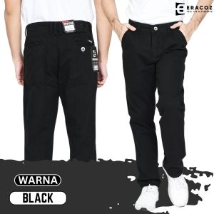 ERACOZ Celana Panjang Pria Standar Reguler Kanvas Non-Stretch Chino Big Size Jumbo