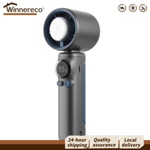 [Winnereco Flagship Mall]High Speed Cooling Fan 199 Gear Speed Wind USB Rechargeable Handheld Fan Small Pocket Fan for Home Office Travel Outdoor