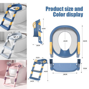 Foldable Baby Toilet Seat For Kids Child Toilet With Ladder Training Toilet Seat with Ladder PU Padded For Kids Potty Trainer For Baby MY376