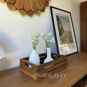 ตะกล้าไม้เก็บของ งานไม้สักเก่า 19.5x29x9 cm Mini Teakwood box