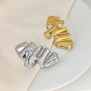 NEXTYOO Metal Irregular Brooches Abstract Gold Plated Geometric Brooches Waterproof Lapel Pins Gifts