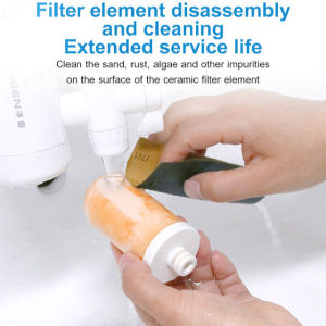 JN15PRO Ceramic Tap Water Filter Purifier with 3 Filters - Universal Mini Water Filters for Household Super Filter
