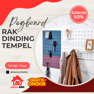 Rak Dinding Tempel Dinding Serbaguna Ambalan Kamar Mandi Aesthetic Multifungsi Pegboard 1 Set Papan Lubang Aksesoris