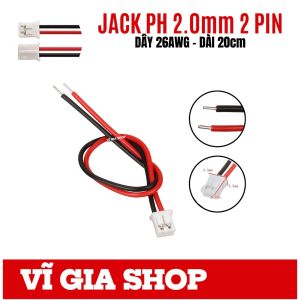 Dây Nối Giắc Cắm PH 2.0mm 2 Pin (Đực/Cái) Dài 20cm - Lõi 26AWG Chịu Nhiệt - Linh Kiện Cấp Nguồn Cho Mạch Loa Bluetooth Đồ Chơi DIY - Vĩ Gia Shop